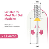 Silver Flat Top Barrel Nail Drill Bit XF-4XC