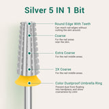 Silver 5 in 1 Nail Drill Bit 2XF-3XC