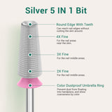 Silver 5 in 1 Nail Drill Bit 2XF-3XC