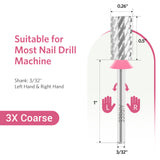 Silver Flat Top Barrel Nail Drill Bit XF-4XC