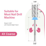 Silver Flat Top Barrel Nail Drill Bit XF-4XC