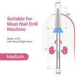 Silver Round Top Taper Nail Drill Bit F-XC