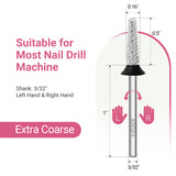 Silver Round Top Taper Nail Drill Bit F-XC