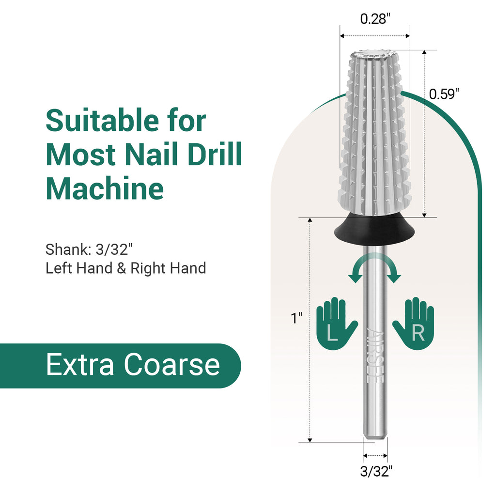 Silver 5 in 1 Nail Drill Bit 2XF-3XC