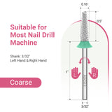 Silver Round Top Taper Nail Drill Bit F-XC