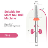 Silver Round Top Taper Nail Drill Bit F-XC