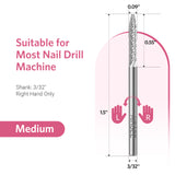 Silver Flat Top Small Needle Nail Drill Bit M