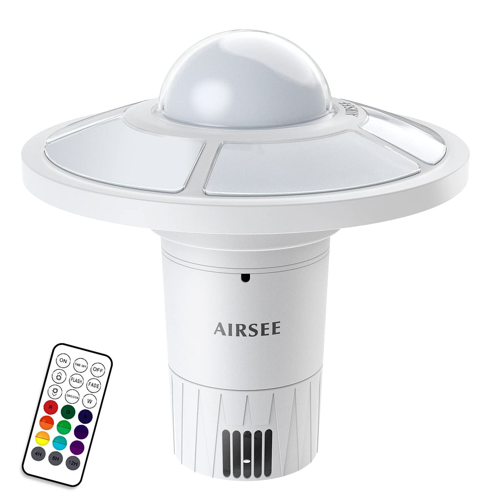 AIRSEE Pool Chlorine Floater with Rechargeable UFO Lights