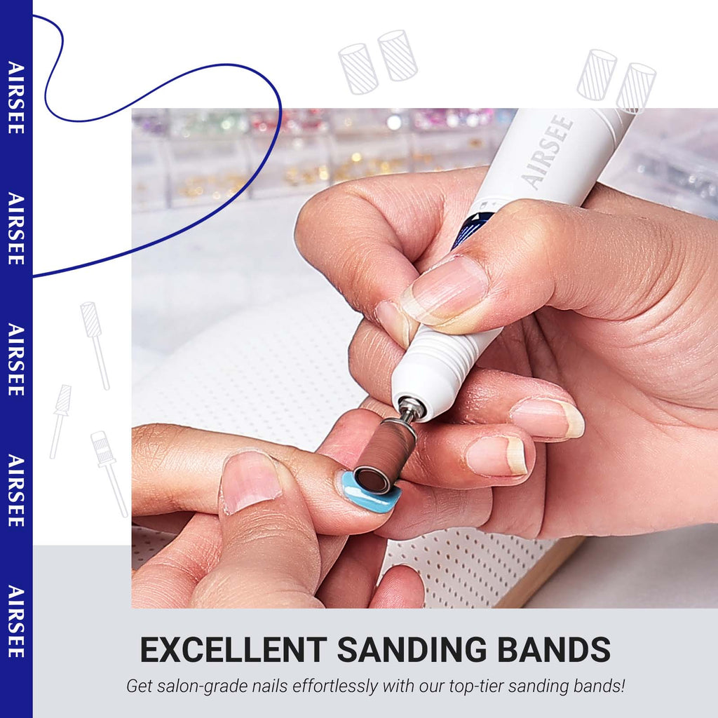 PANA Sanding Band Files for Mandrel Nail Drill Bits - 100pcs per box (180 Grit, Black PANA Sanding Band Files for Mandrel Nail Drill Bits - 100pcs per box (180 Grit, Black