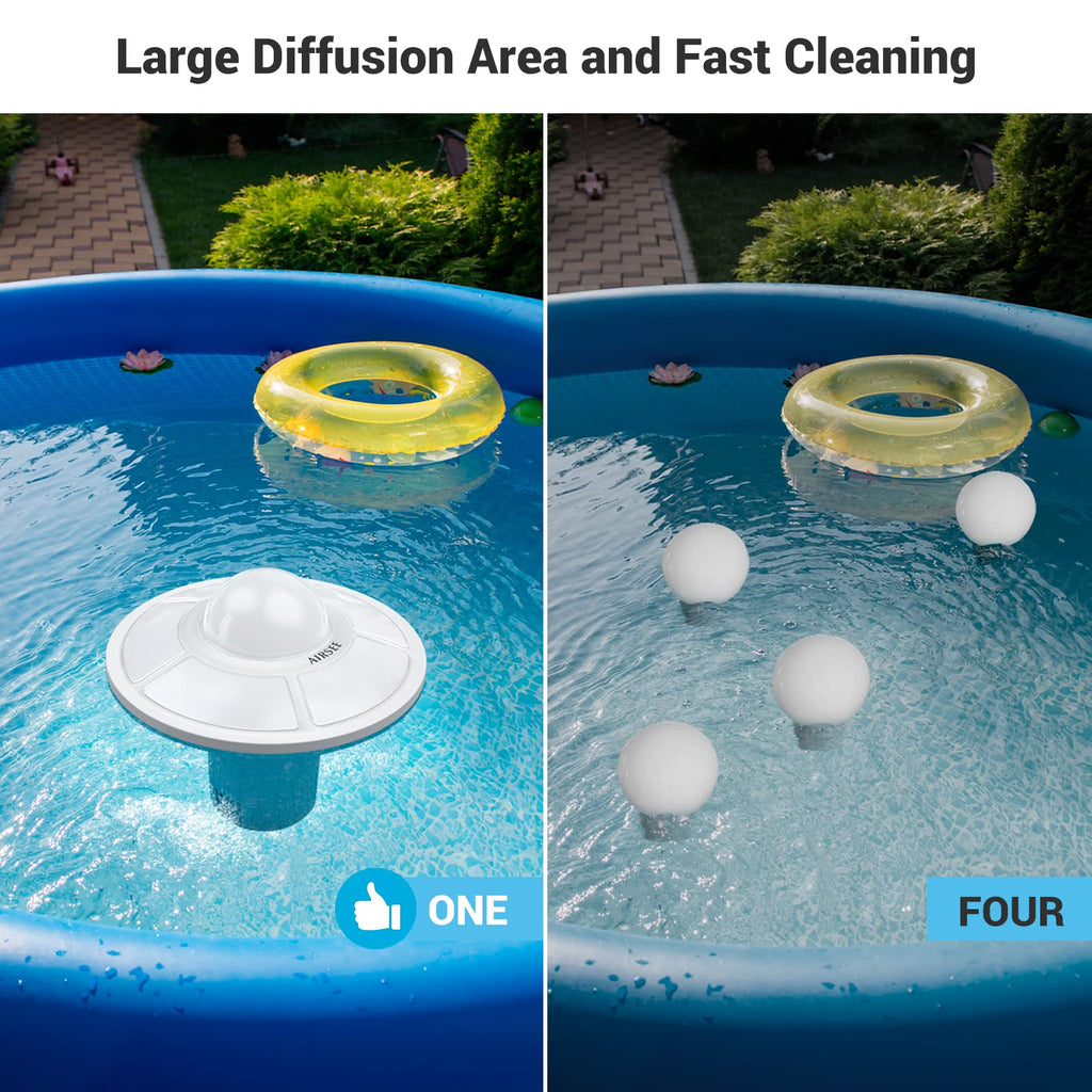 AIRSEE Pool Chlorine Floater with Rechargeable UFO Lights