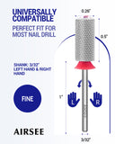 Silver Crystal Top Barrel Nail Drill Bit XF-4XC