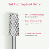 Silver Flat Top Taper Nail Drill Bit XF-C