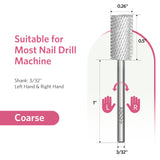 Silver Flat Top Barrel Nail Drill Bit XF-4XC