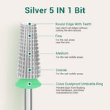Silver 5 in 1 Nail Drill Bit 2XF-3XC