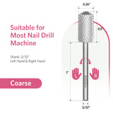 Silver Round Top Barrel Nail Drill Bit XF-4XC