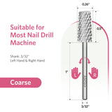 Silver Flat Top Taper Nail Drill Bit XF-C