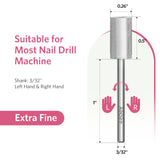 Silver Flat Top Barrel Nail Drill Bit XF-4XC