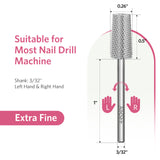 Silver Flat Top Taper Nail Drill Bit XF-C