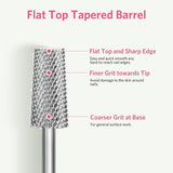 Silver Flat Top Taper Nail Drill Bit XF-C