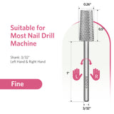 Silver Flat Top Taper Nail Drill Bit XF-C