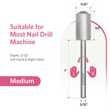 Silver Round Top Barrel Nail Drill Bit XF-4XC