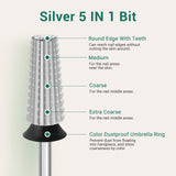 Silver 5 in 1 Nail Drill Bit 2XF-3XC