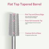 Silver Flat Top Taper Nail Drill Bit XF-C