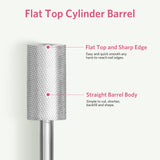Silver Flat Top Barrel Nail Drill Bit XF-4XC
