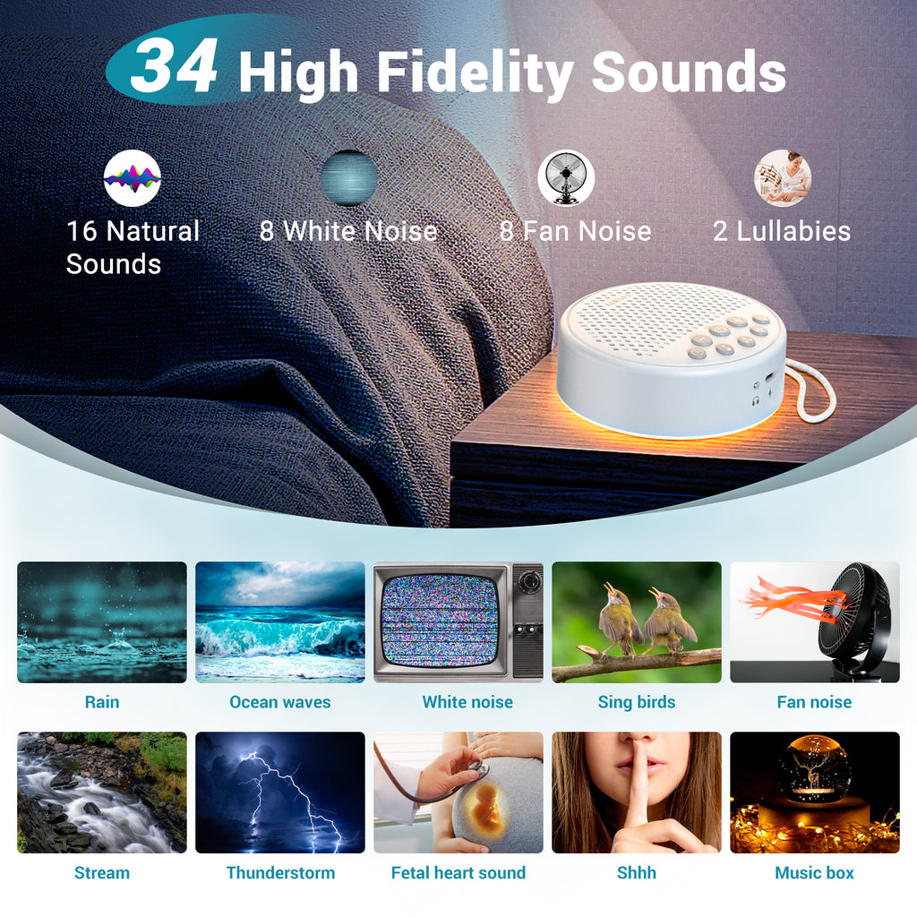 Portable Sound Machine for Baby Kids Adults