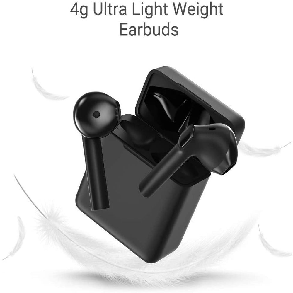 True Wireless EarBuds, AIRSEE T19 Bluetooth Headphones, Half in-Ear Bluetooth 5.0 Earbuds HiFi Stereo with Charging Case, Built-in Mic,Touch Control,36H Playtime for Work/Running/Travel/Gym, Black
