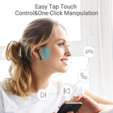 True Wireless EarBuds, AIRSEE T19 Bluetooth Headphones, Half in-Ear Bluetooth 5.0 Earbuds HiFi Stereo with Charging Case, Built-in Mic,Touch Control,36H Playtime for Work/Running/Travel/Gym, Black