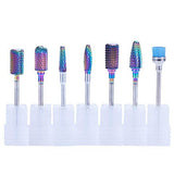 NS1807 Tungsten Carbide Nail Drill Bits Set 7Pcs (Colorful)