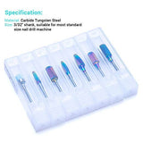 Tungsten Carbide Nail Drill Bits Set 7Pcs (Colorful)