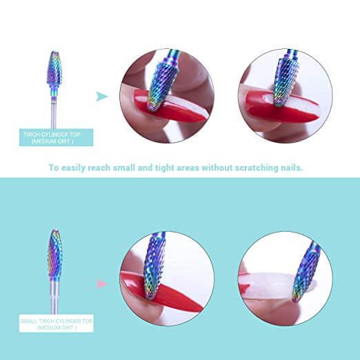 Tungsten Carbide Nail Drill Bits Set 7Pcs (Colorful)